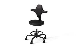 Pinmoco - Adjustable Drawing Chair with Cross Back Design and Swivel Foot Ring - Black