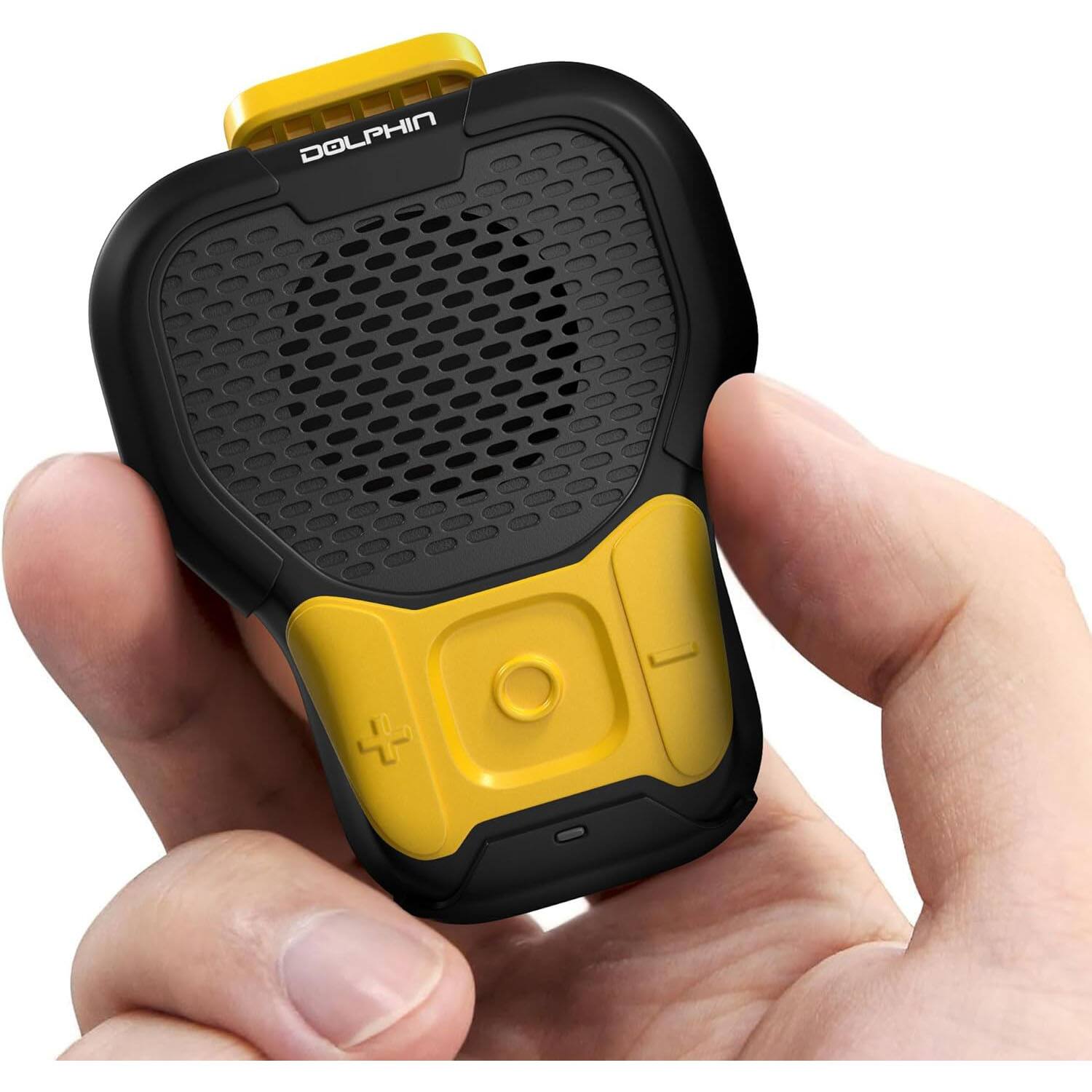 Angle. Dolphin Audio - Dolphin Audio CLP-10 Magnetic Clip-On Mini Bluetooth Speaker with Built-in Mic for Hands-Free Use - Black - Black.