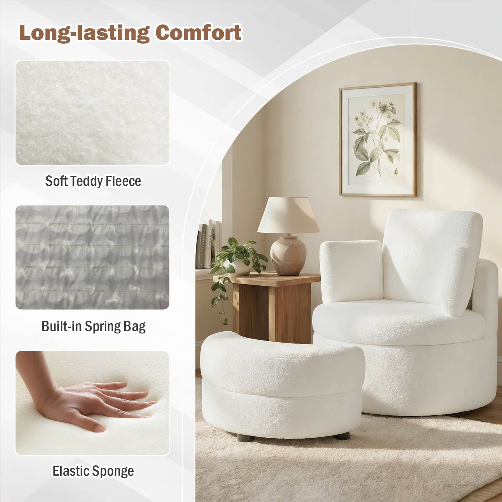 Long-lasting Comfort

- Soft Teddy Fleece
- Built-in Spring Bag
- Elastic Sponge