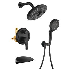 Boyel Living - Matte Shower Set Brass SUS304 3-Function Valve 8-Inch Top Spray 9-Function Handheld cUPC - Black