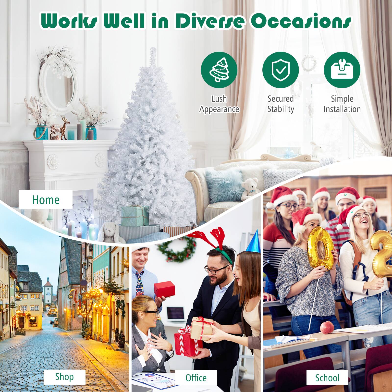 Works Well in Diverse Occasions

- Lush Appearance
- Secured Stability
- Simple Installation

Home  
Shop  
Office  
School