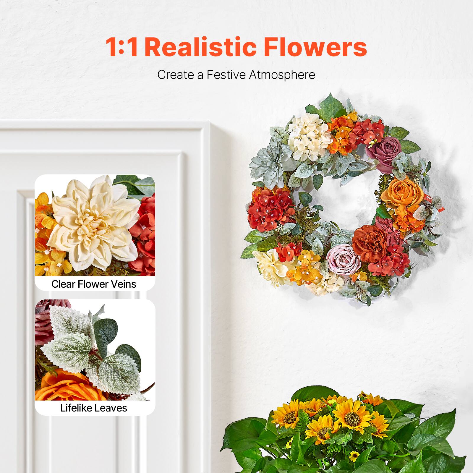 1:1 Realistic Flowers  
Create a Festive Atmosphere  

Clear Flower Veins  

Lifelike Leaves