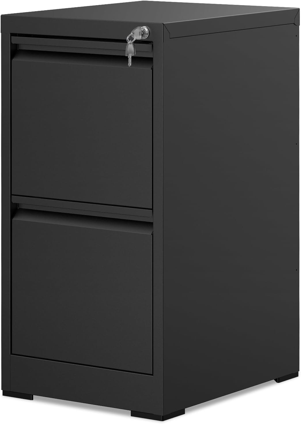 Front. U-HOMY - 2 Drawer File Cabinet with Lock – Compact Metal Filing Cabinet for Home Office, Under Desk Storage Solution.