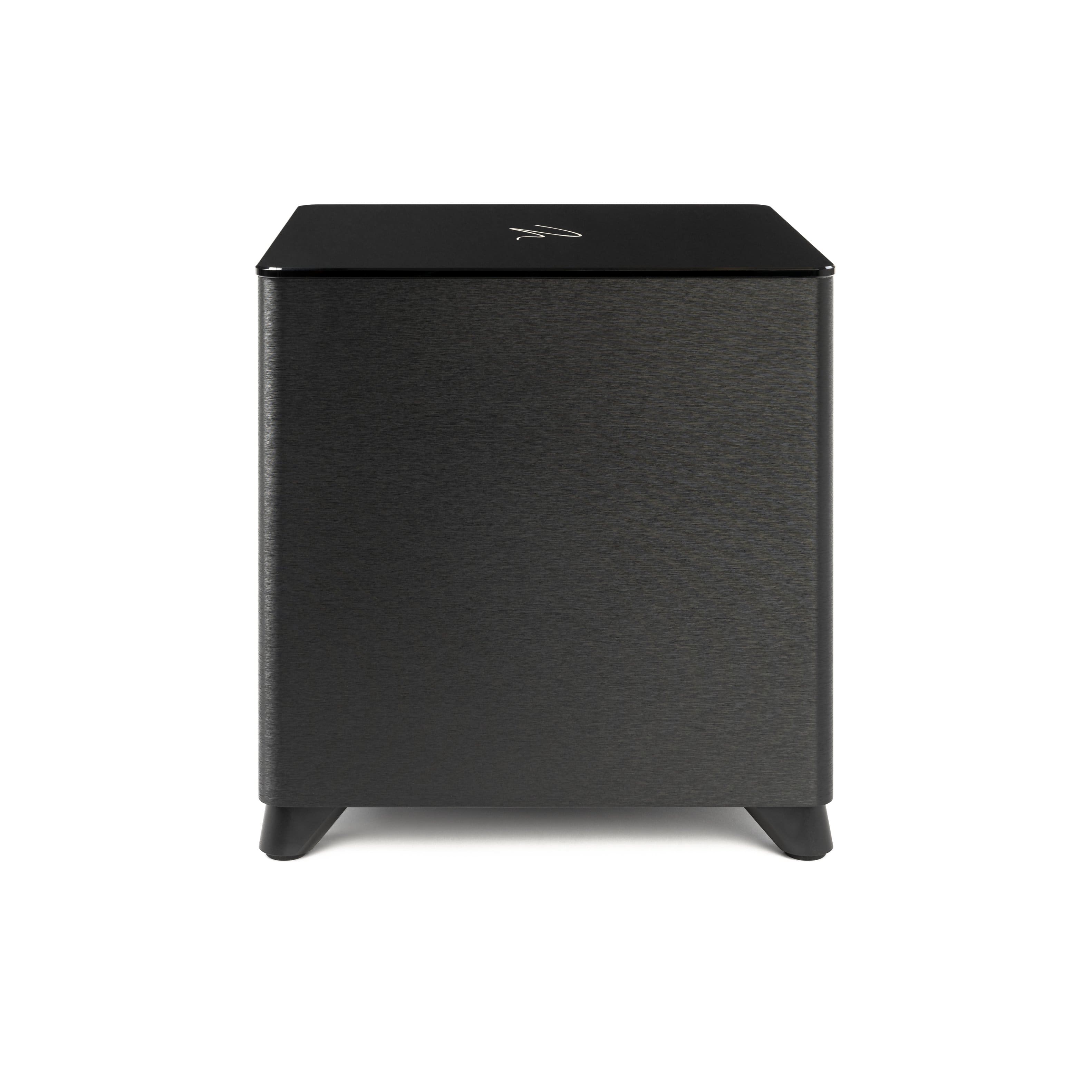Left. MartinLogan - Dynamo Foundation 10, 10” Sealed, Powered Subwoofer, with Magnitude MT-400 Amplifier, DSP-Optimized, and Wireless Ready - Brushed Black.