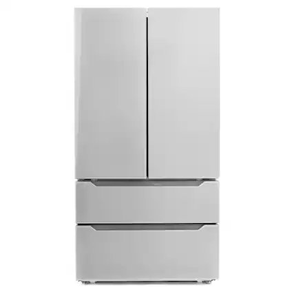 Front. COSMO - COS-FDR225RHSS 36 in. Lumin Collection 22.5 cu. ft. Counter Depth French Door Refrigerator with Recessed Handles - Stainless Steel.