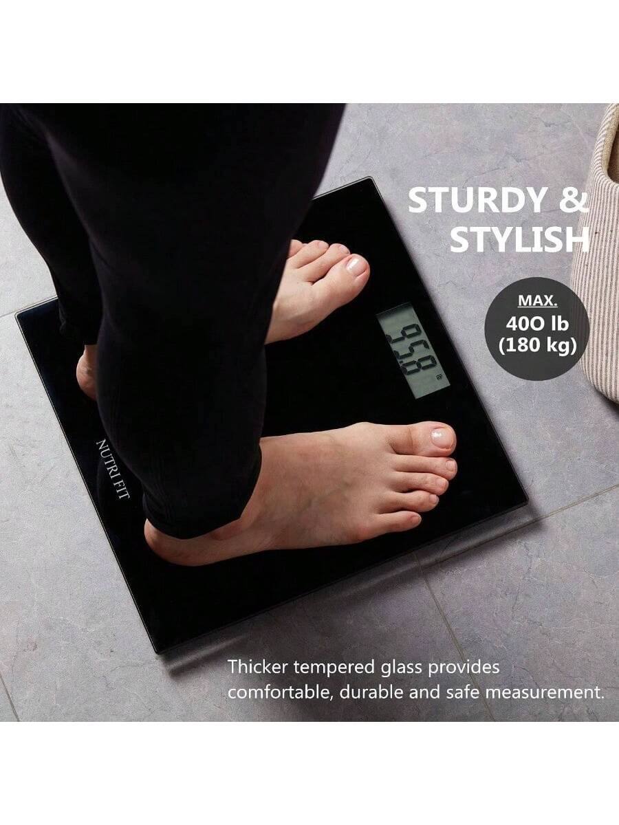 STURDY & STYLISH  
MAX. 400 lb (180 kg)  

Thicker tempered glass provides comfortable, durable and safe measurement.