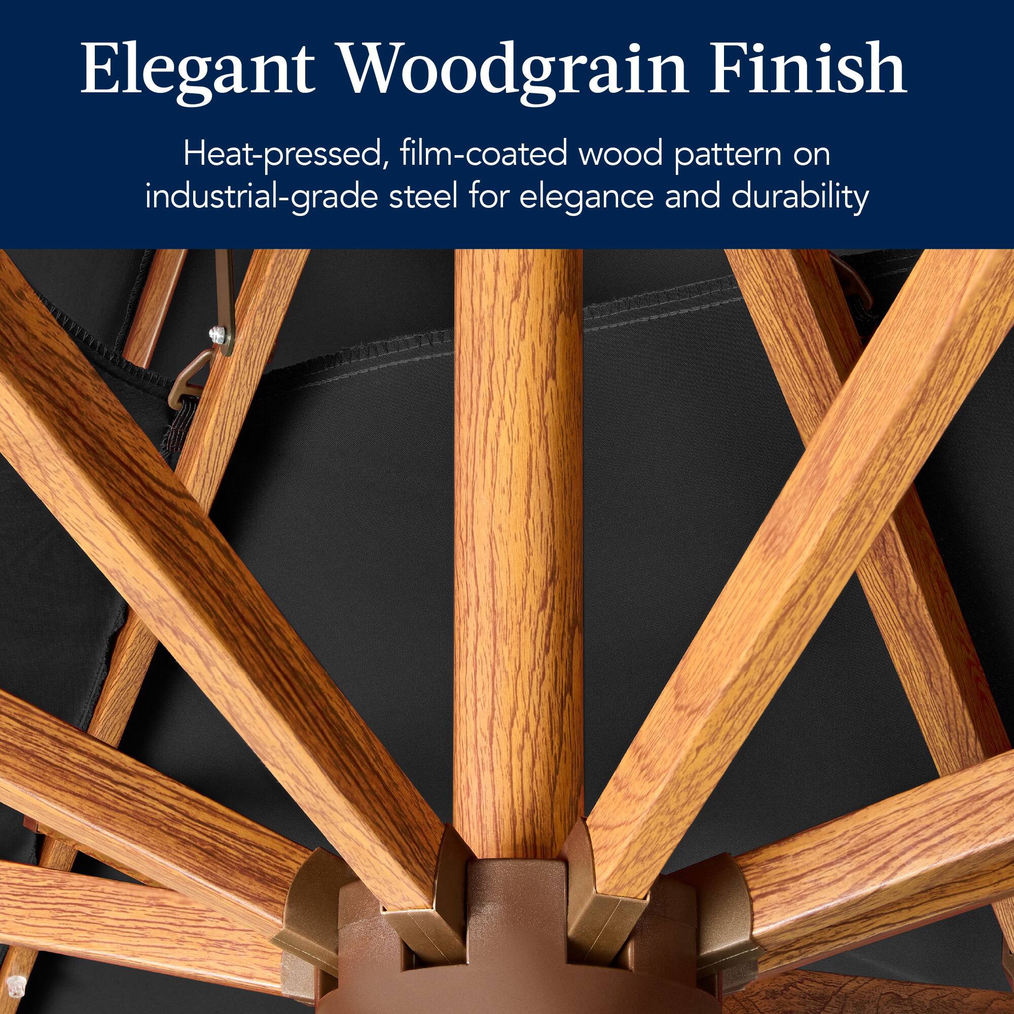Elegant Woodgrain Finish

Heat-pressed, film-coated wood pattern on industrial-grade steel for elegance and durability.