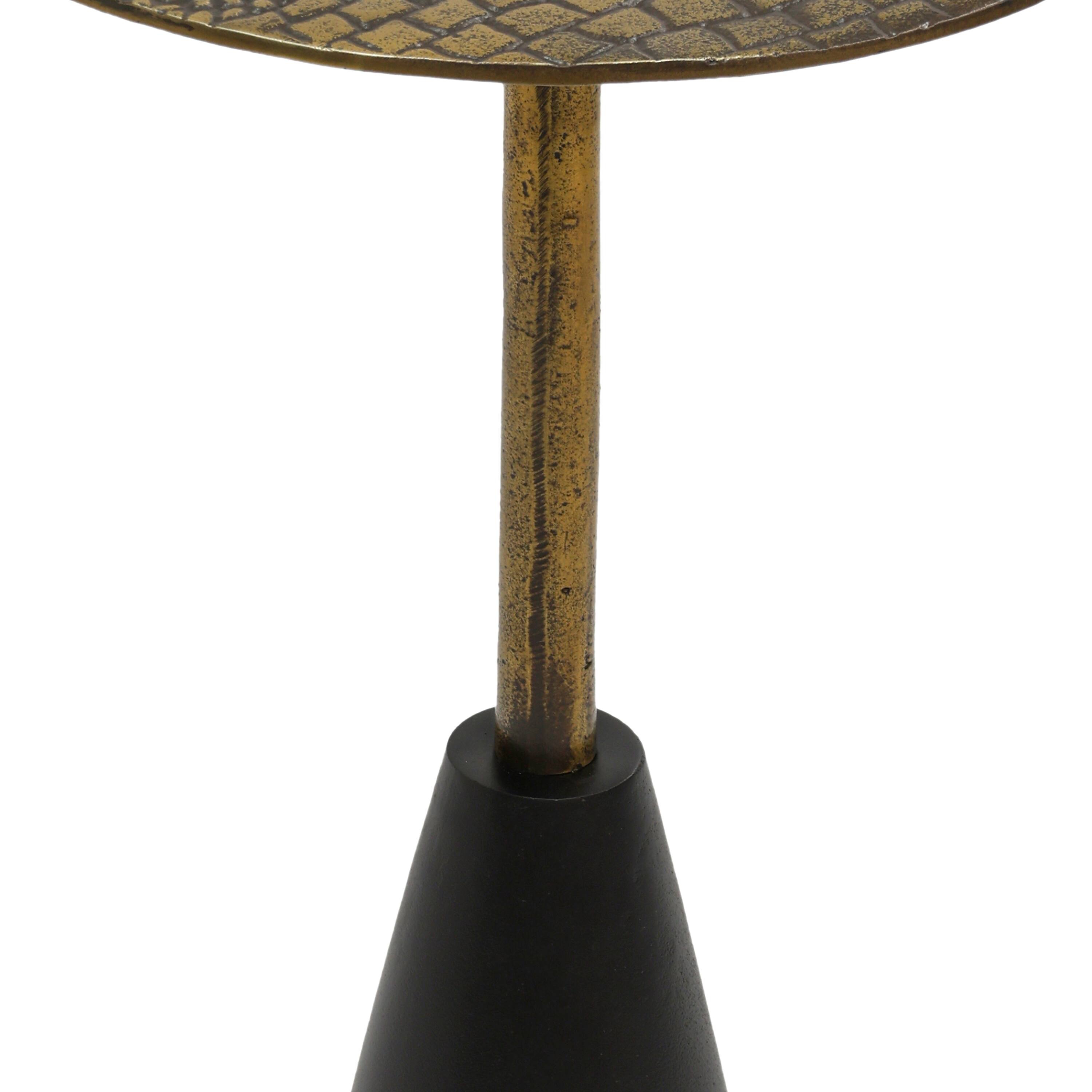 Alt View 1. Manhattan Lane - Zavra 21.5" Side End Drink Table | Aluminum Cast Craftmanship - Antique Brass, Black.