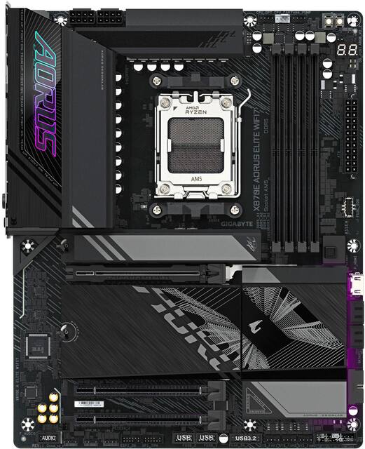 GIGABYTE - X870E AORUS ELITE WIFI7 (Socket AM5)AMD X870E ATX DDR5 Wi-Fi 7 Motherboard - Black