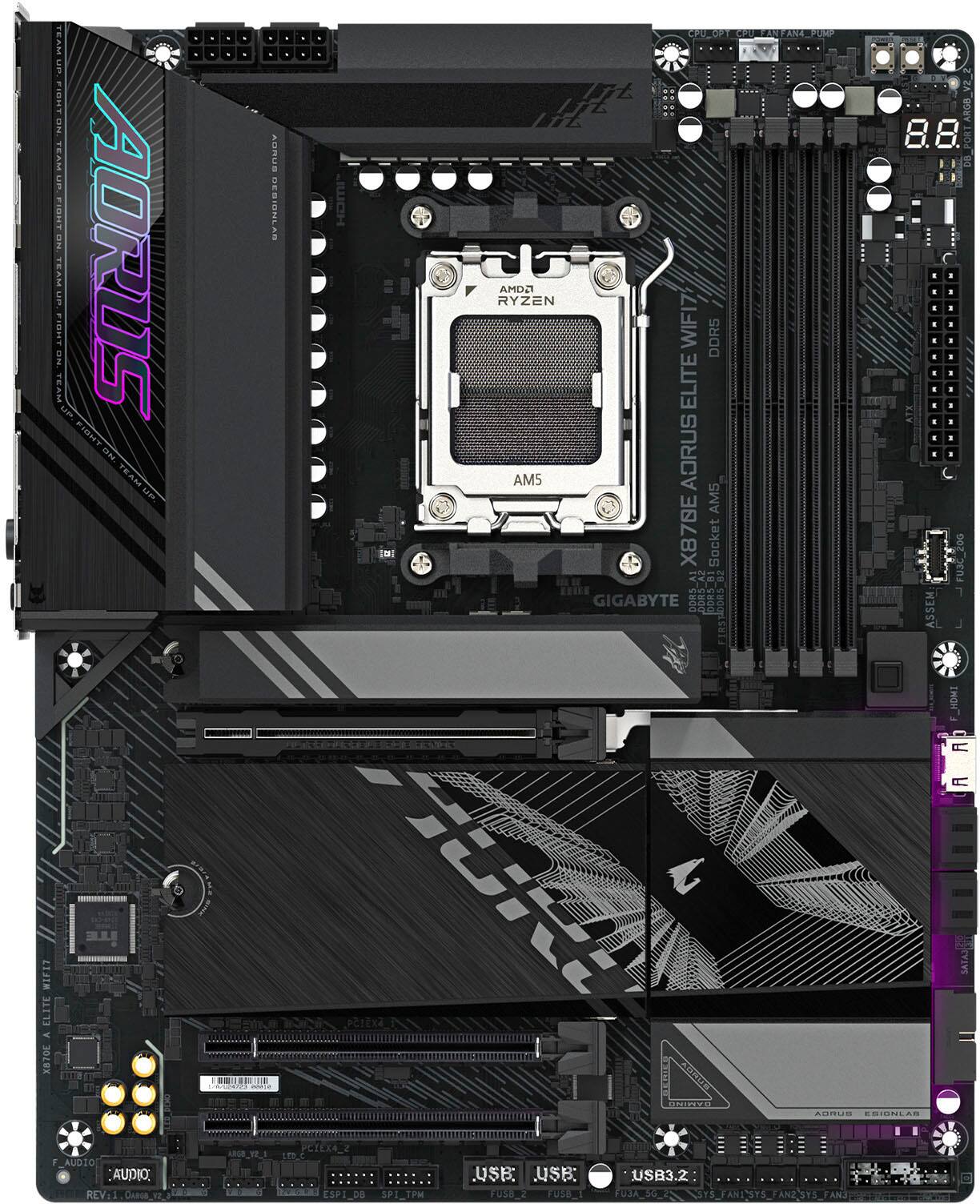 GIGABYTE - X870E AORUS ELITE WIFI7 (Socket AM5)AMD X870E ATX DDR5 Wi-Fi 7 Motherboard - Black