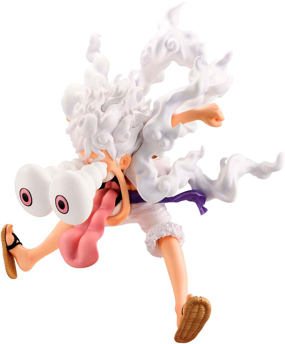 Left. Bandai - Monkey D. Luffy Gear 5 - Road to King of the Pirates - One Piece - Masterlise Ichibansho 7.9" Figure.