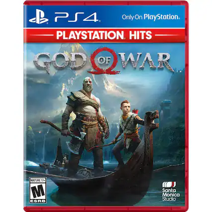 PS4 Only On PlayStation. PLAYSTATION HITS GOD OF WAR MATURE 17+ M ESRB Santa Monica Studio - M (Mature 17+)