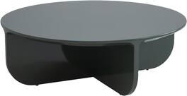 Acanva - Modern Round Coffee Table, High Glossy Center Tables for Living Room Home Office Reception - Gloss olive green