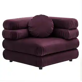 Jubilee Modular Performance Velvet Corner Chair by Modway - Mulberry
