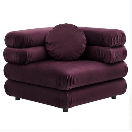 Front. Modway - Jubilee Modular Performance Velvet Corner Chair by Modway - Mulberry.