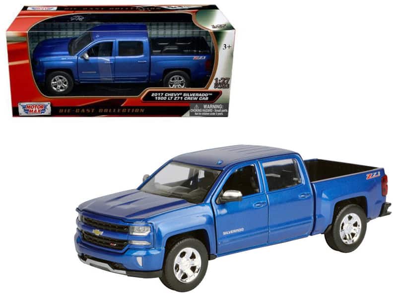 2017 Chevrolet Silverado 1500 LT Z71 Crew Cab Pickup Truck Blue 1/27 Diecast Model Car by Motormax price history on PriceWatchPro