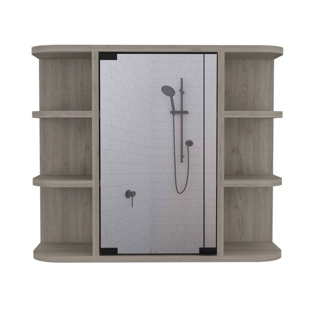 Front. Treevol Furniture - Milano Medicine Cabinet,Bathroom,Light Gray - Light Gray.