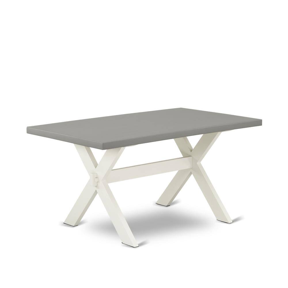 Angle. East West Furniture - East West Furniture 6-Piece Stylish Rectangular Dining Room Table Set a Superb Cement Color Kitchen Table Top and - Multi-Color.
