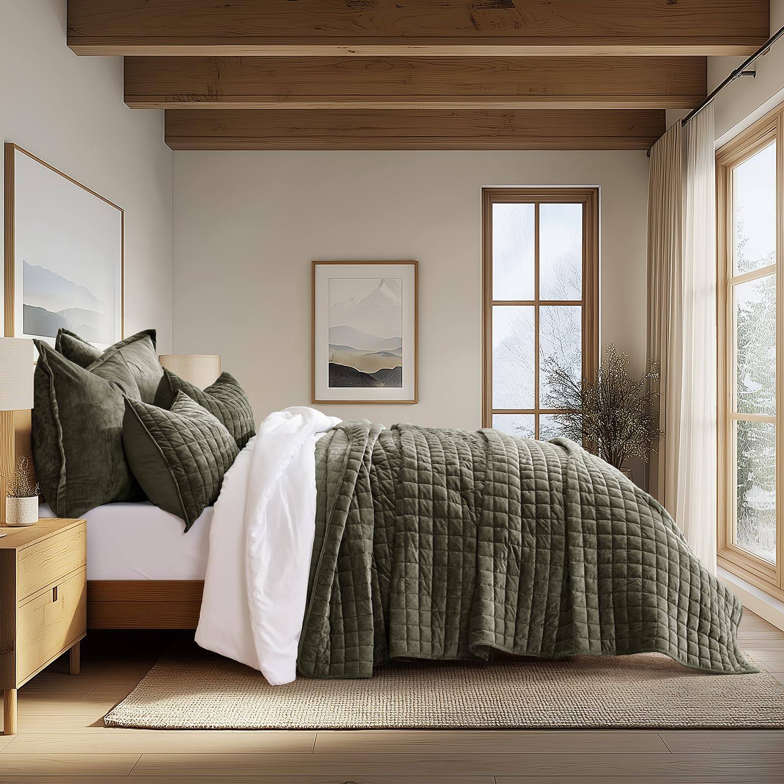 Olive Green Twin/Twin XL (68" x 92")