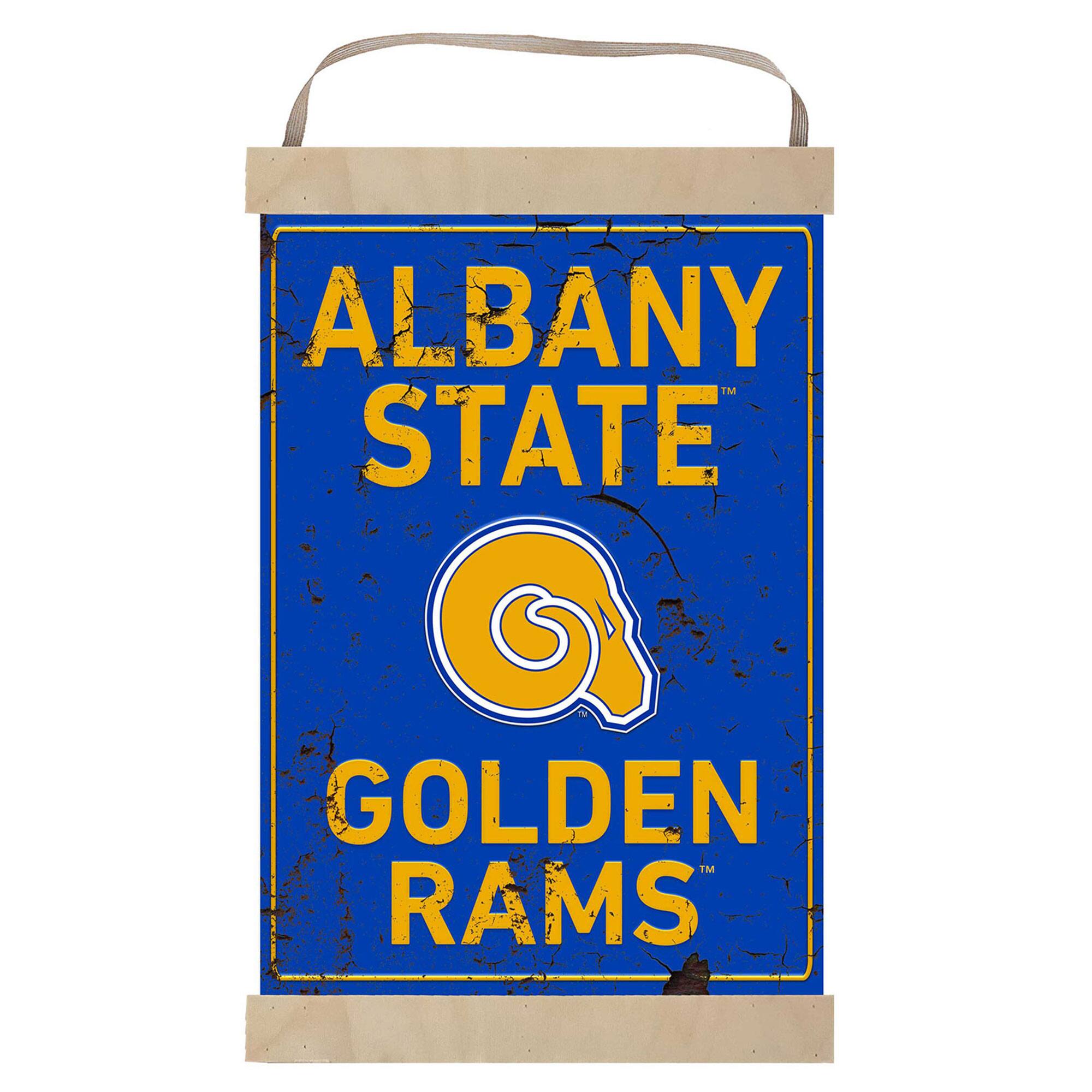 Albany State Golden Rams Faux Rust Banner Sign