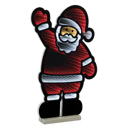 Front. BreeBe - Waving Santa Ekko Light Display 22.5"H - Red, White.