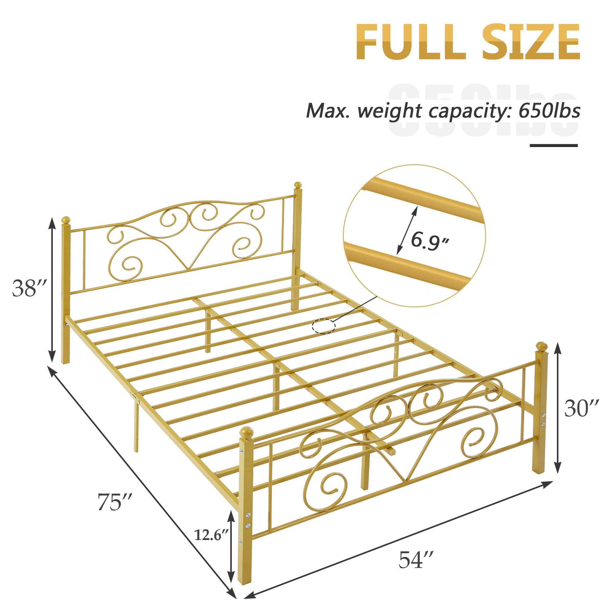 FULL SIZE
Max. weight capacity: 650lbs
6.9"
38"
30"
75"
12.6"
54"