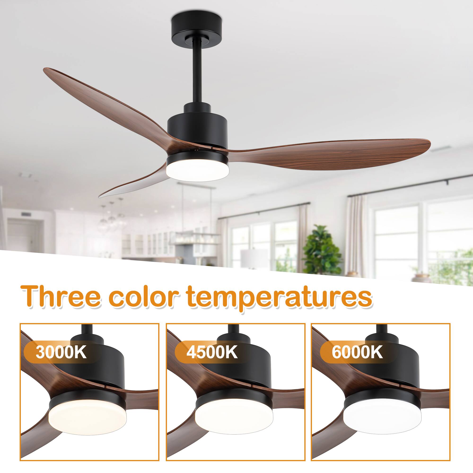 Three color temperatures 3000K, 4500K, 6000K