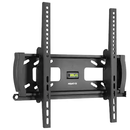 Front. Mount-It! - Locking Anti-Theft Tilting TV Wall Mount for 32"–55" TVs, Secure Low-Profile Design - Black.