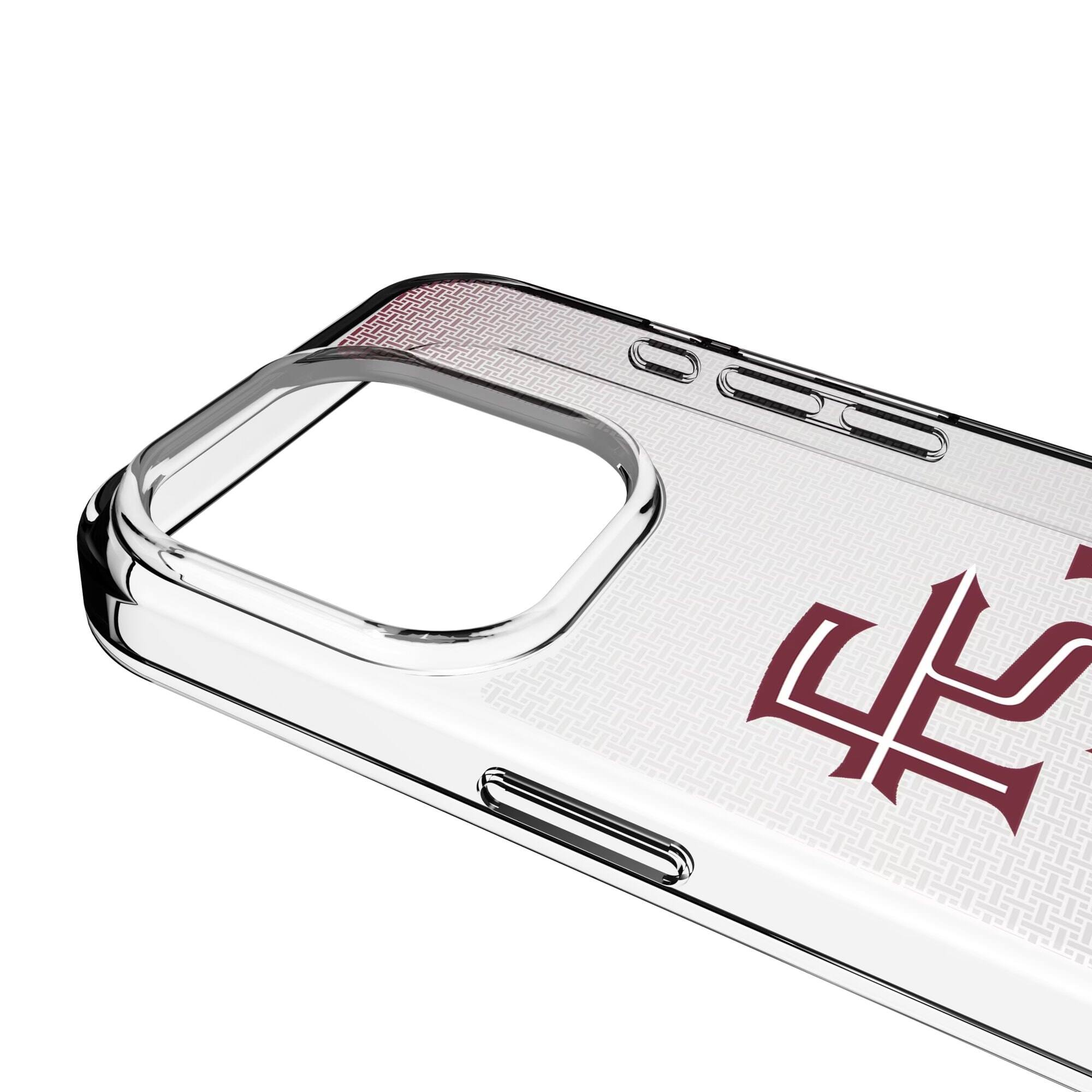 Alt View 2. Keyscaper - Florida State Seminoles Linen Logo iPhone Clear Case - 13 Pro Max - Multicolor.