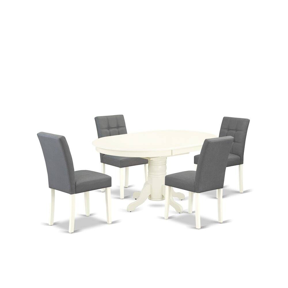 Alt View 2. East West Furniture - 5 Piece Dinner Table Set - White.