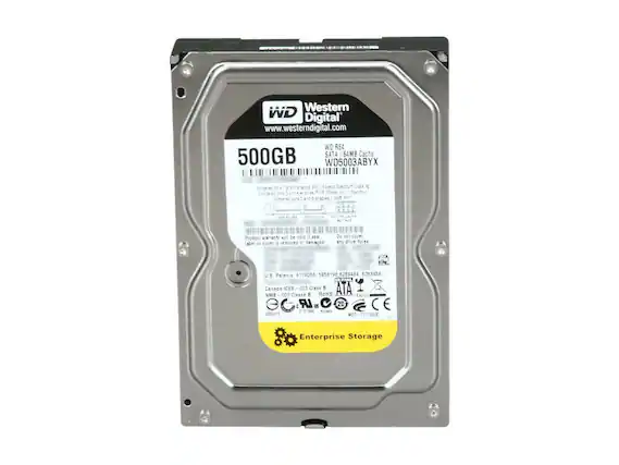 Western Digital
www.westerndigital.com
WD RE4
500GB SATA | 64MB Cache
WD5003ABYX
Jumper pins 1 and 2 enable SSC (Speed Spectrum Clock)
Jumper pins 3 and 4 enable PUS (Power-Up, Standby)
Jumper pins 5 and 6 enable 1.5G PHY
Product warranty will be void if seal, label or cover is removed or damaged.
Do not cover any drive holes.
U.S. Patents: 6178056, 5956106, 5289484, 5263459
Canada ICES 003 Class B
NMB 003 Class B
RoHS
CE
FCC
Enterprise Storage