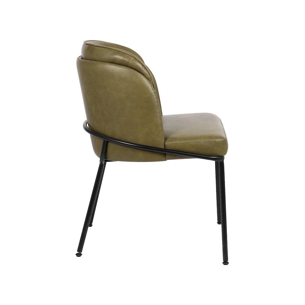 Alt View 3. Meridian Furniture - Jagger Olive Vegan Leather Dining Chair, Set of 2 - Green.