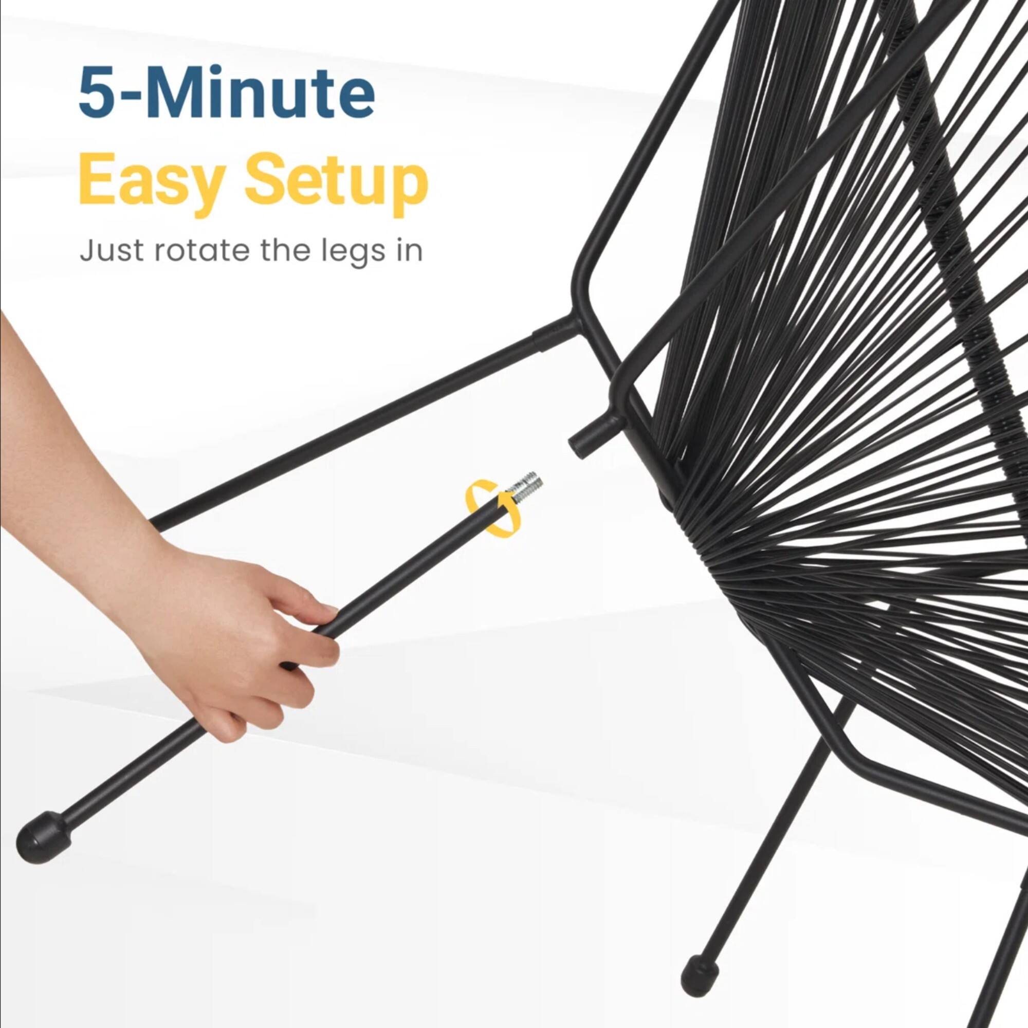 5-Minute Easy Setup  
Just rotate the legs in