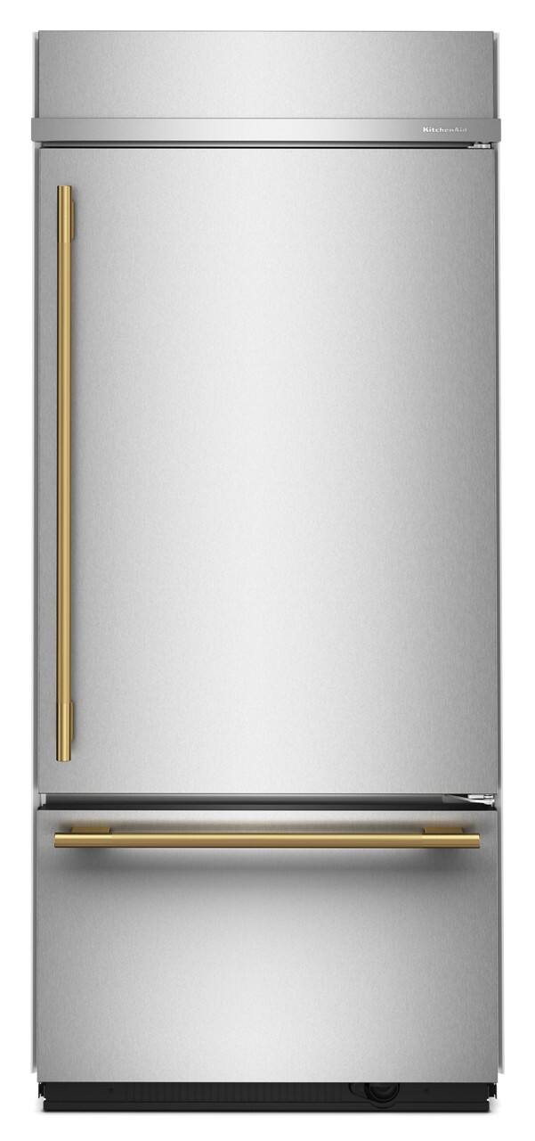 Alt View 13. KitchenAid - 20.8 Cu. Ft. Built-In Bottom Mount Refrigerator with Platinum Interior - Stainless Steel with PrintShield Finish.