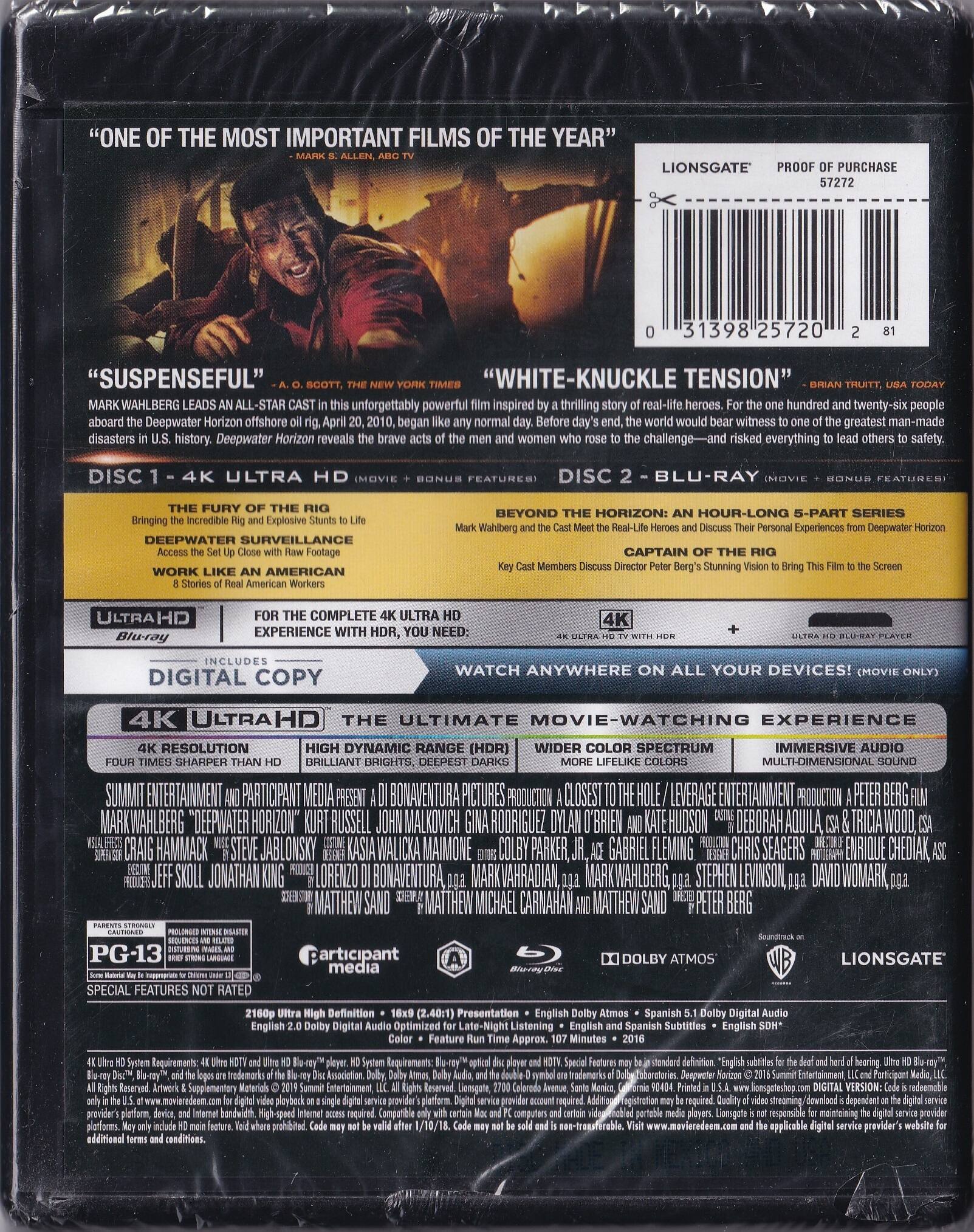 Alt View 1. Deepwater Horizon   - 4K Blu-Ray.