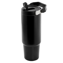 Gibson - Home 29oz Marina Stainless Steel Thermal Tumbler with Top Handle and Folding Straw - Black