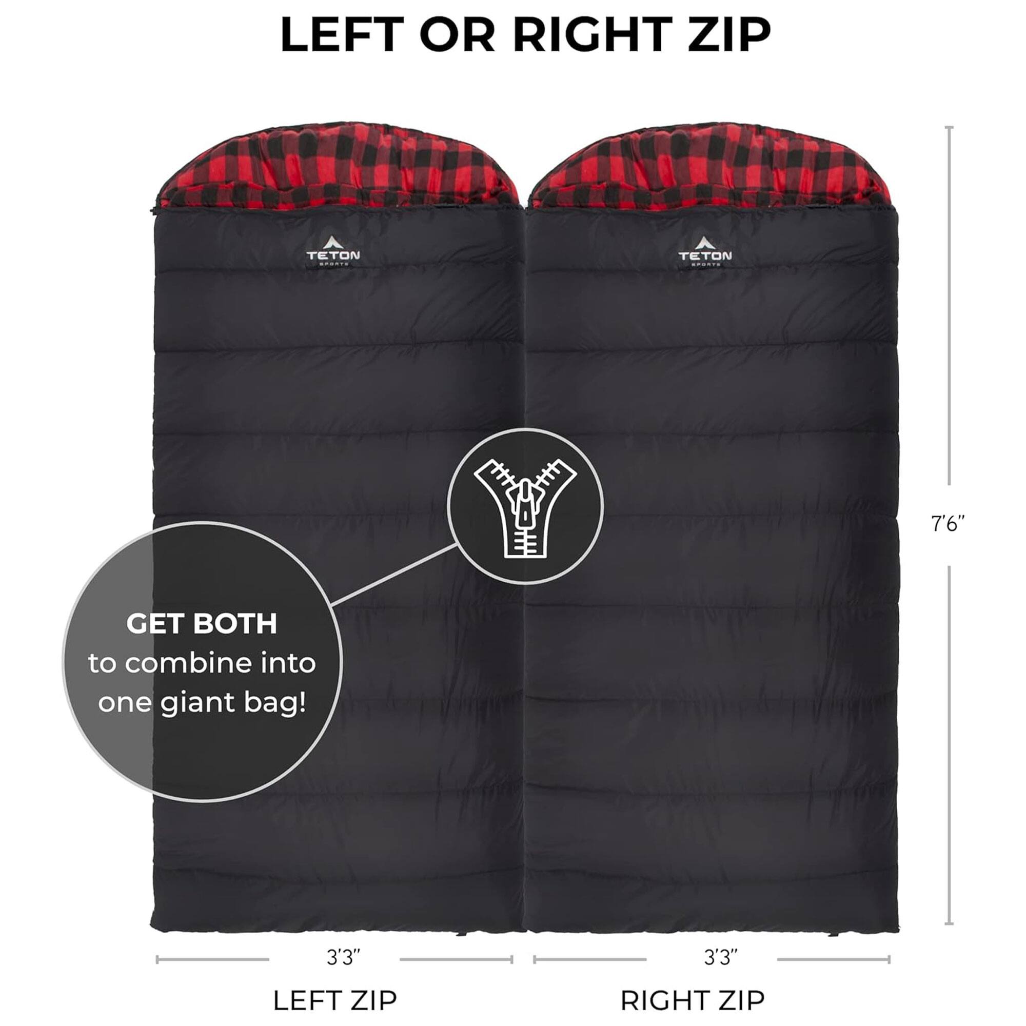 LEFT OR RIGHT ZIP

GET BOTH to combine into one giant bag!

LEFT ZIP 3'3" 3'3" RIGHT ZIP

7'6"