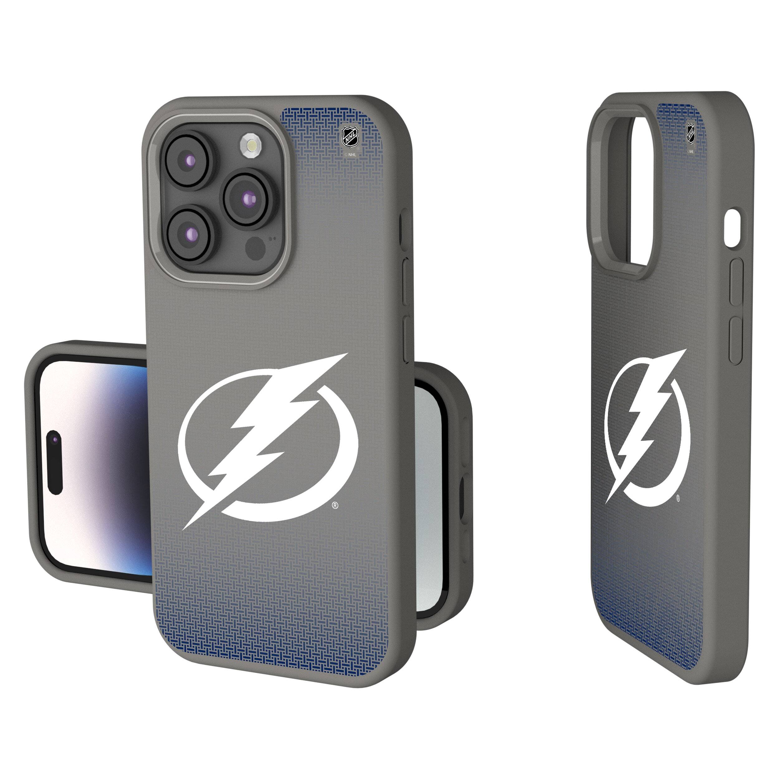 Keyscaper - NHL - Tampa Bay Lightning Linen Logo iPhone Soft Touch Case - 14 - Gray