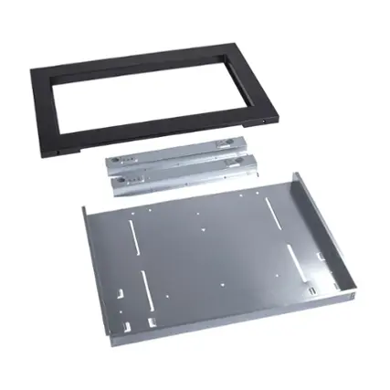 Front. Maytag - 30" Trim Kit for Select Microwaves - Black Stainless Steel.