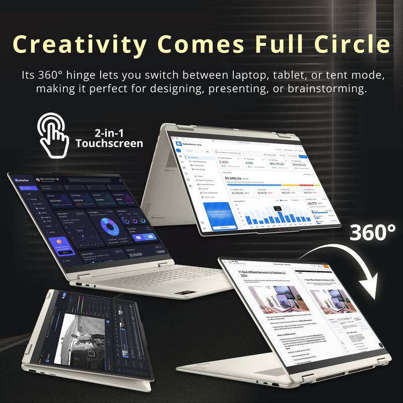 Creativity Comes Full Circle  
Its 360° hinge lets you switch between laptop, tablet, or tent mode, making it perfect for designing, presenting, or brainstorming.  
2-in-1 Touchscreen  

Salesforce-one  
2,420  
4,100  
$05.91.00  
00,20,,0  
arketim  
$2.000,34  
Insu's WITHING  
-  

4Xh  
%  
$1,209,06 www.Tratics  
85,9628  
$20.55  
$21,05 30,017  
unifelates  
- 52,25,638  
$350K  
360  
2004