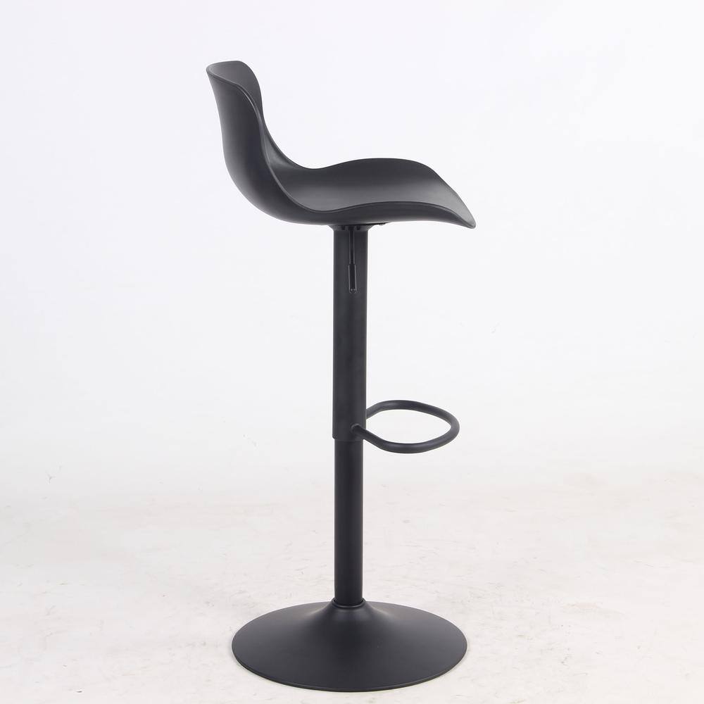 Back. AmeriHome - Adjustable Height Monochromatic Bar Stool Set - 2 Piece - Black.