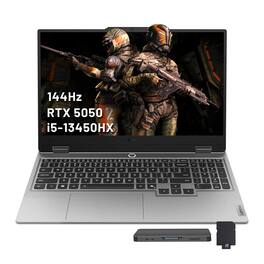 Lenovo - LOQ 15.6" FHD Gaming,Intel i5-13450HX,16GB DDR5,512GB SSD+1TB Dock Set,RTX 5050,Backlit Keyboard,Win 11 - Gray