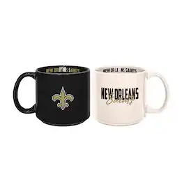 Logo Brands - New Orleans Saints 2-Pack 15oz. Stackable Mug Set - Multicolor