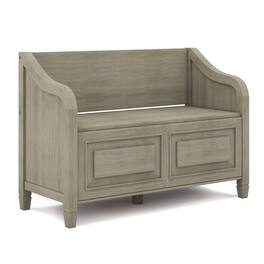 Simpli Home - Connaught Entryway Storage Bench - Distressed Grey