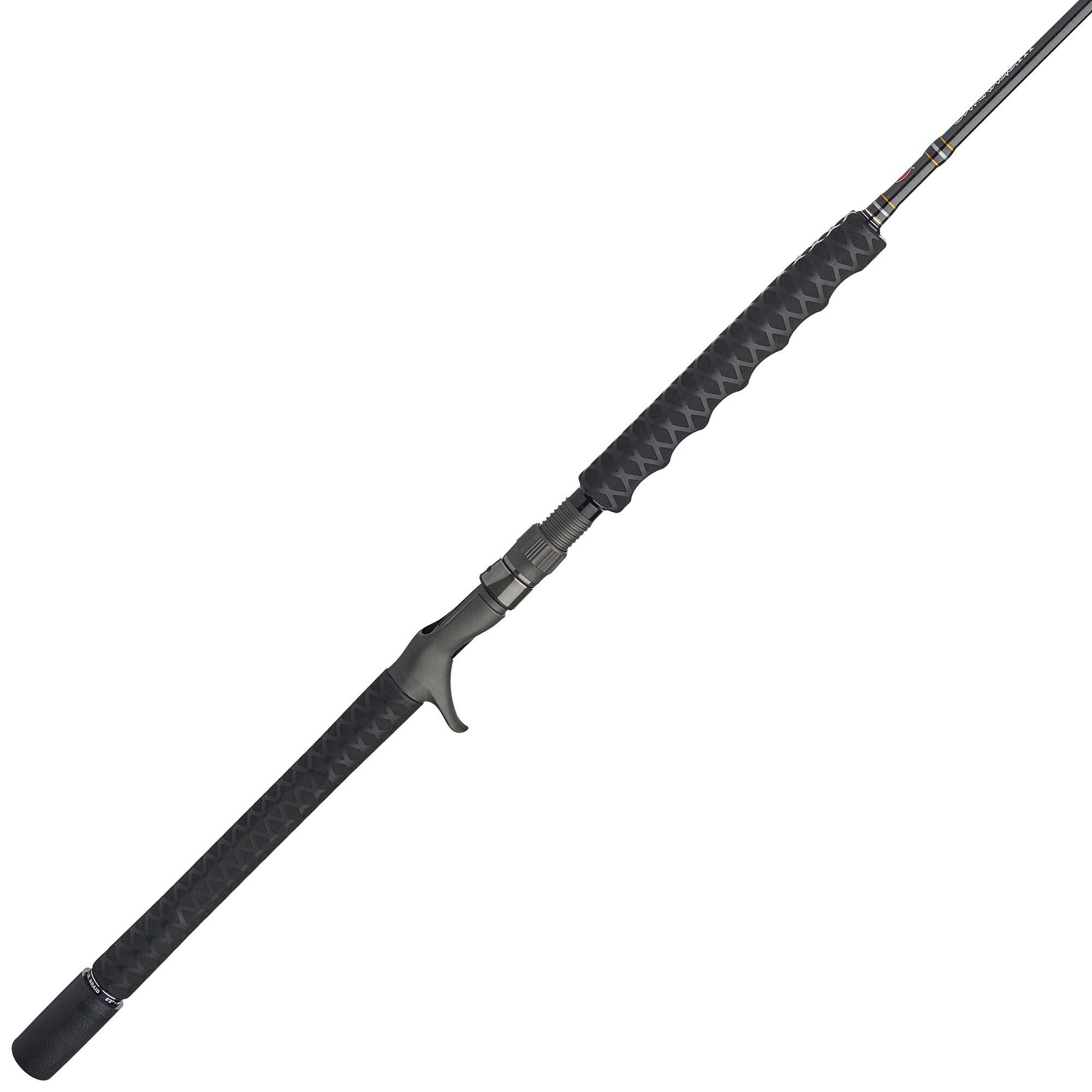 Front. PENN - PENN Carnage III Conventional Jigging Rod, 6'2" Fishing Pole, Medium Heavy Power - Black/Gold.