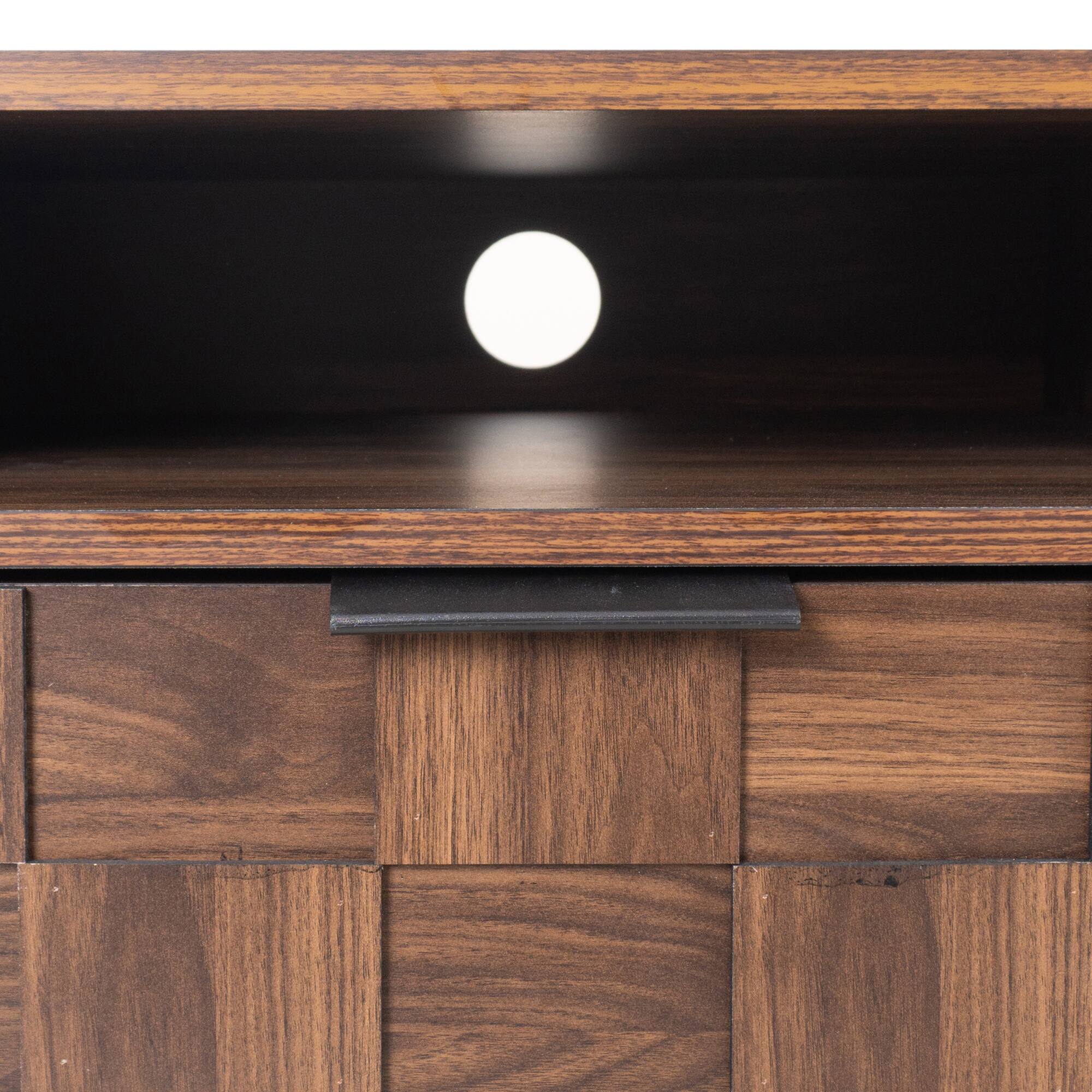 Alt View 5. Whisen - Mid Century TV Stand Media Console for TVs up to 85", with 2 Drawers and Storage for Living room,Home Theatre - Dark Brown.