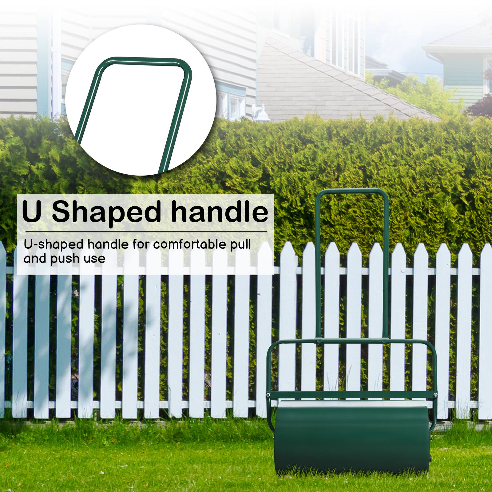 U Shaped handle  
U-shaped handle for comfortable pull and push use