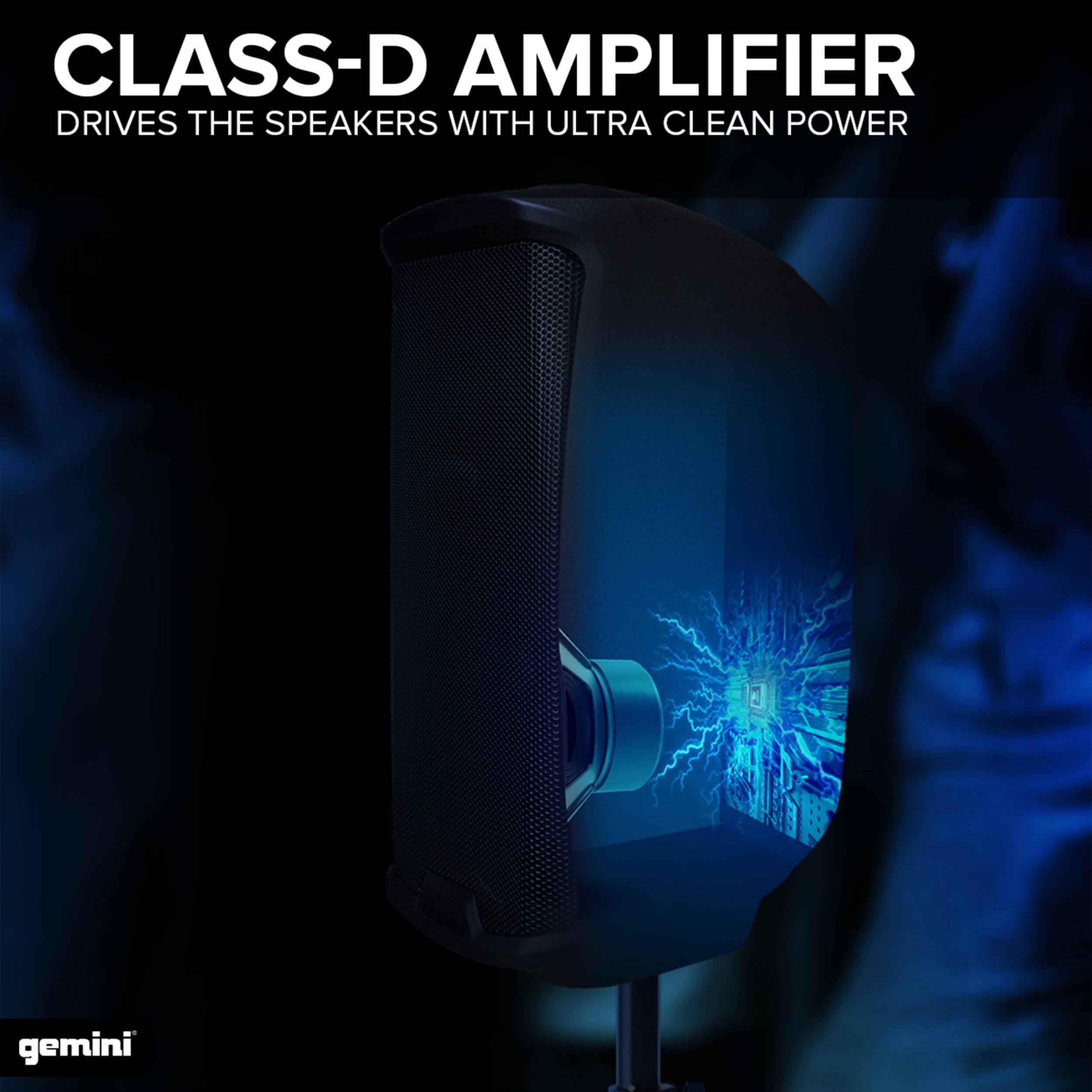 CLASS-D AMPLIFIER  
DRIVES THE SPEAKERS WITH ULTRA CLEAN POWER  

gemini