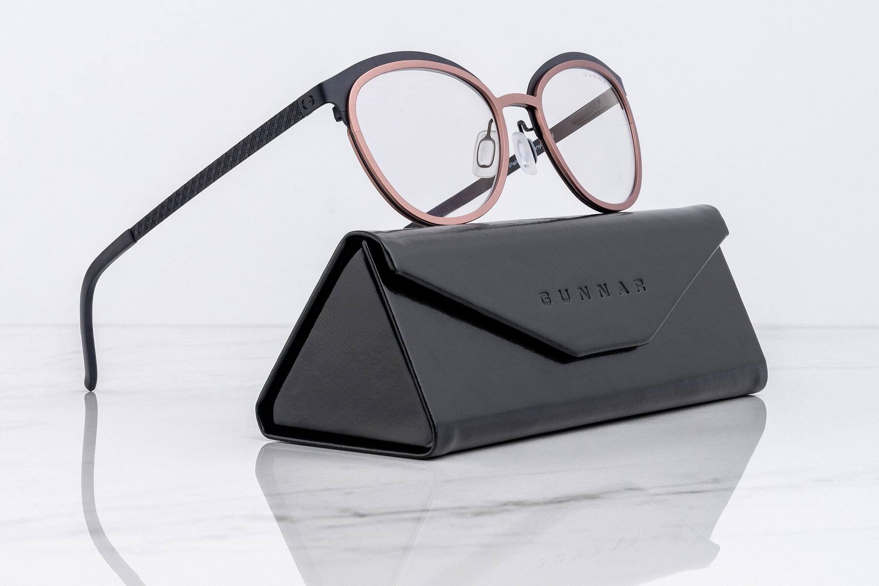 Alt View 5. GUNNAR - GUNNAR Computer Glasses  -  Palomar, Onyx Blush, Amber Lens - Blue Light Blocking, Relieve Dry Eye, Anti Glare - Onyx/Blush.