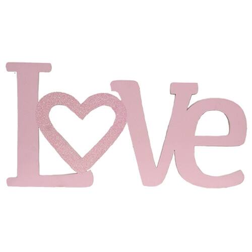 Love Glittered Heart Wall Hanger